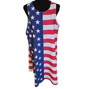 Redbubble Womens Patriotic Flag Shift A-Line Dress Size XL